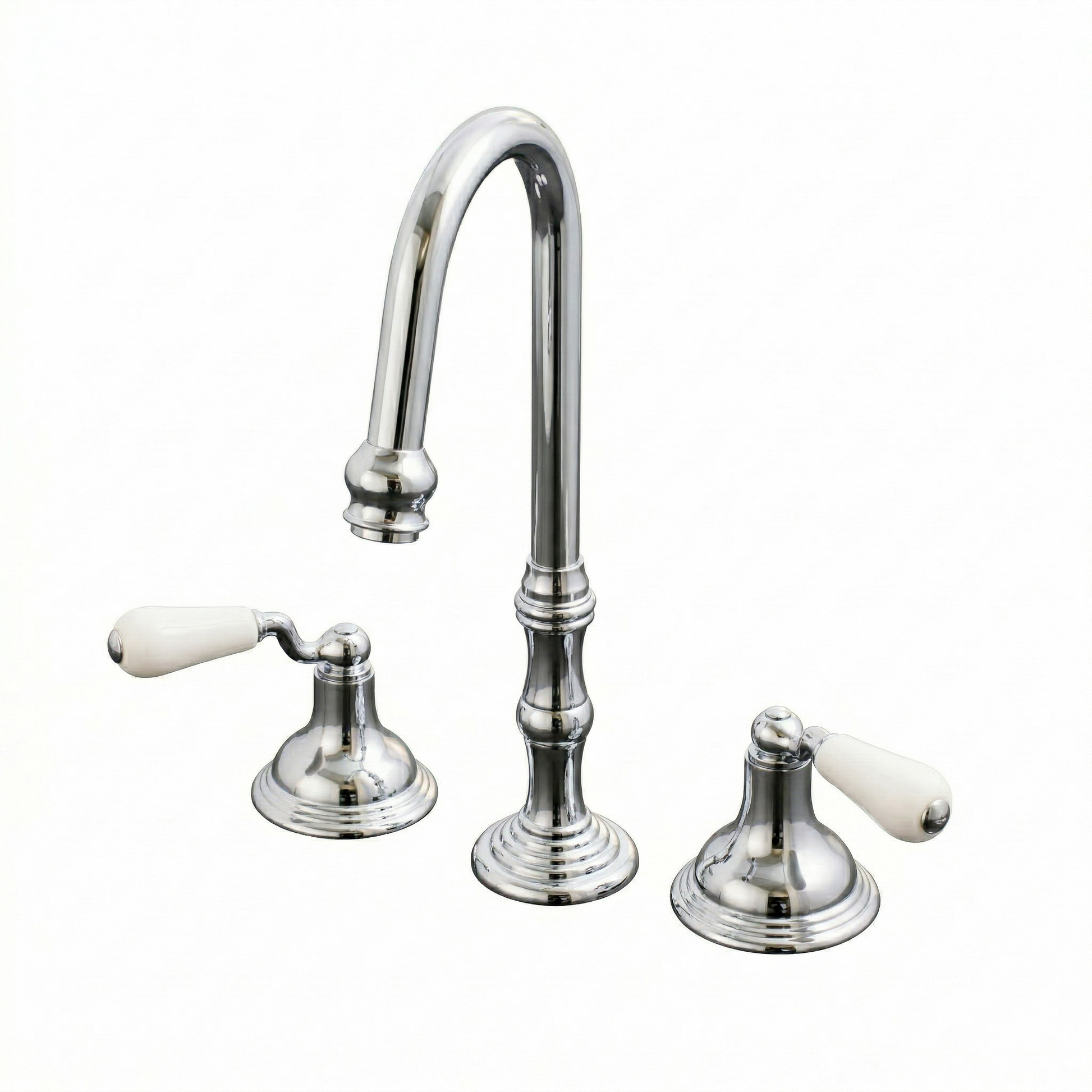 St. Lawrence Widespread Gooseneck Lav Faucet P1008 | Strom Living Chrome - Bathroom Faucets