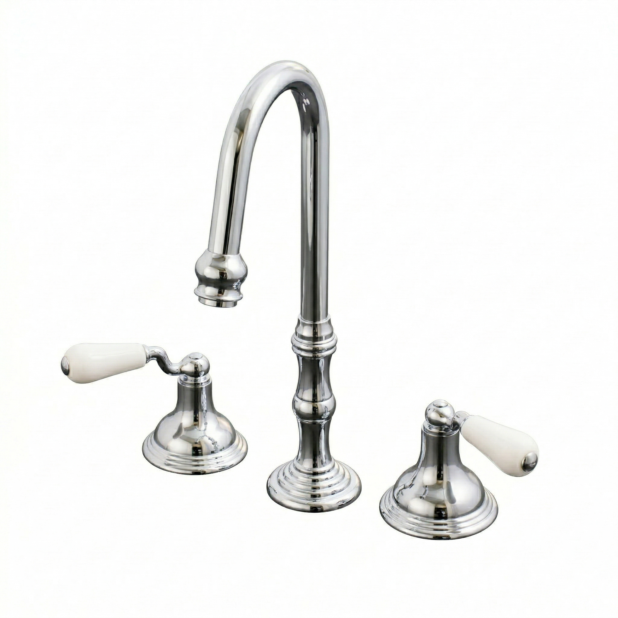 St. Lawrence Widespread Gooseneck Lav Faucet P1008 | Strom Living Chrome - Bathroom Faucets