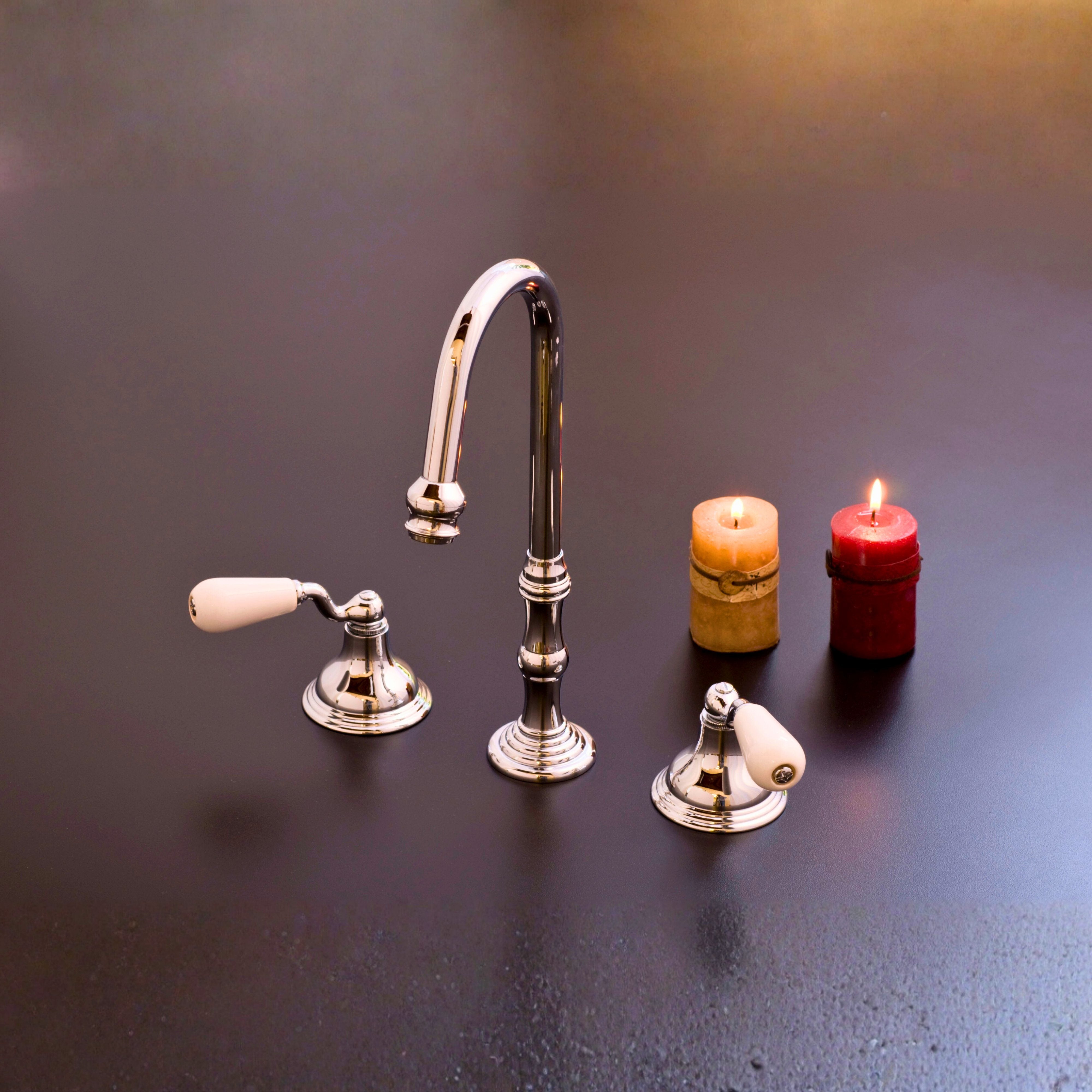 St. Lawrence Widespread Gooseneck Lav Faucet P1008 | Strom Living - Bathroom Faucets