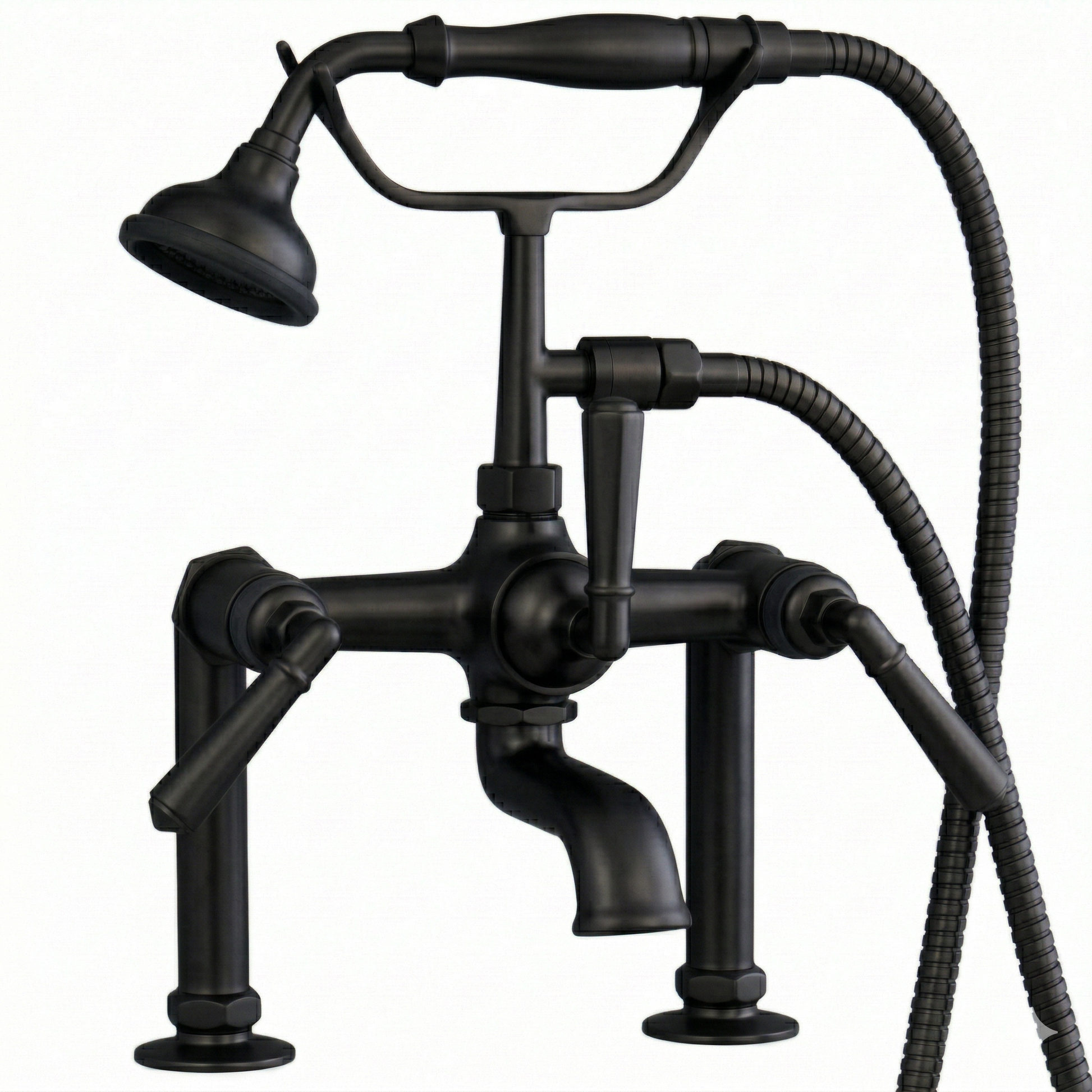 British Telephone Deck Mount Tub Faucet P1009 | Strom Living Satin Black - Tub Fillers