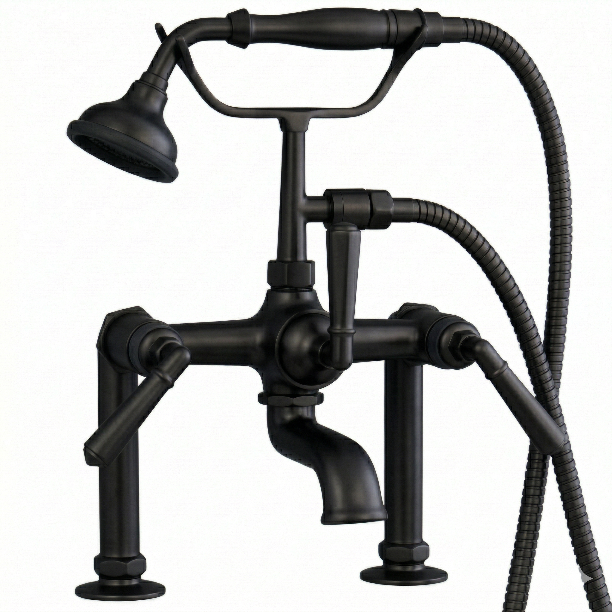 British Telephone Deck Mount Tub Faucet P1009 | Strom Living Satin Black - Tub Fillers