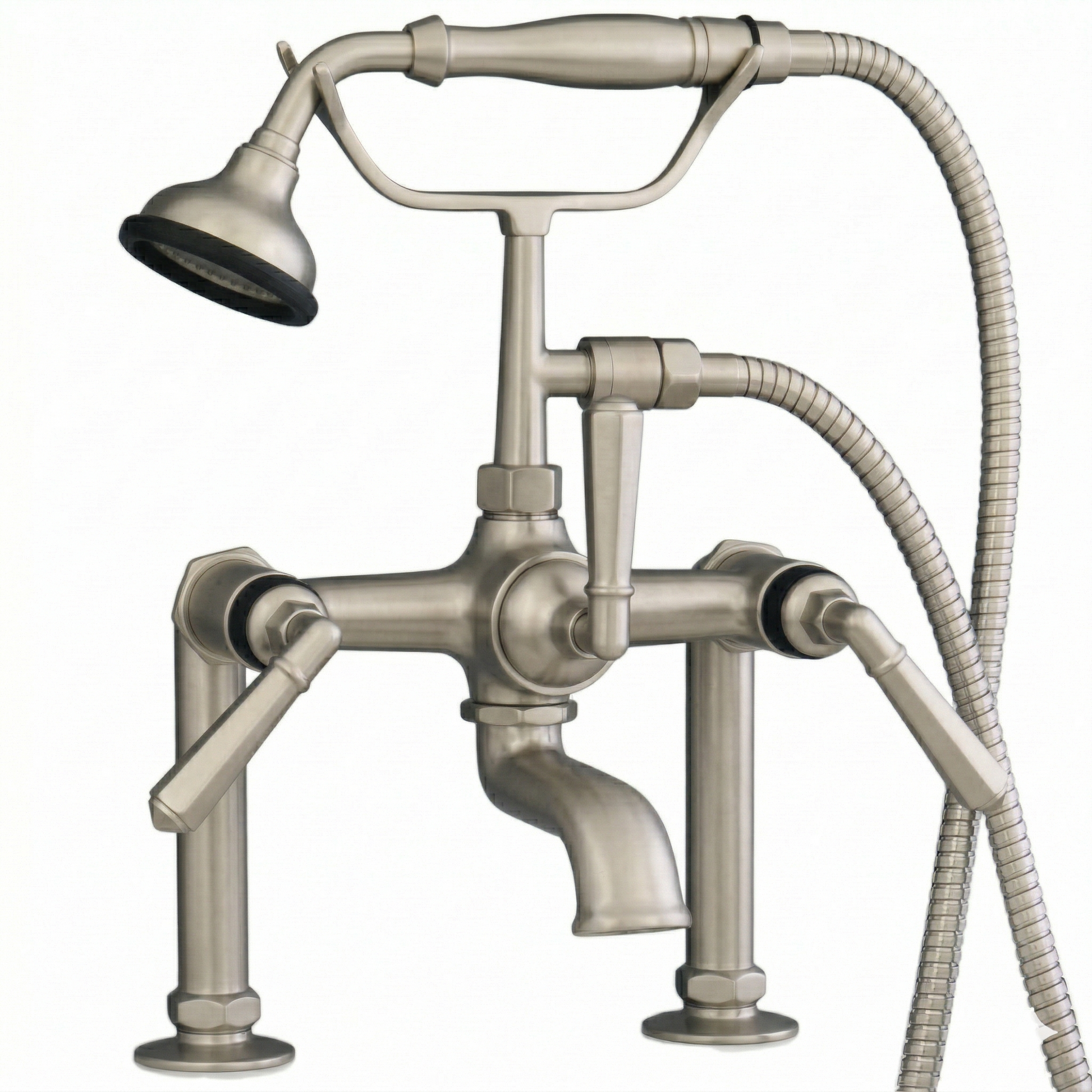 British Telephone Deck Mount Tub Faucet P1009 | Strom Living Matte Nickel - Tub Fillers