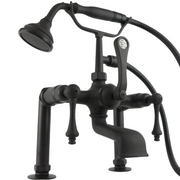 British Telephone Deck Mount Tub Faucet with Handheld Shower and Diverter Handles P1013 | Strom Living