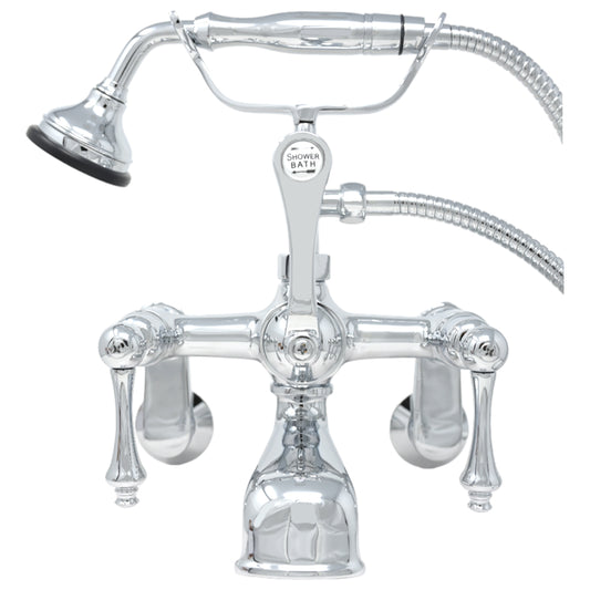 Strom Living British Telephone Tub Faucet with Metal Handheld Shower and Lever Handle