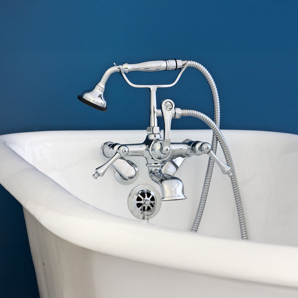 Strom Living British Telephone Tub Faucet with Metal Handheld Shower and Lever Handle