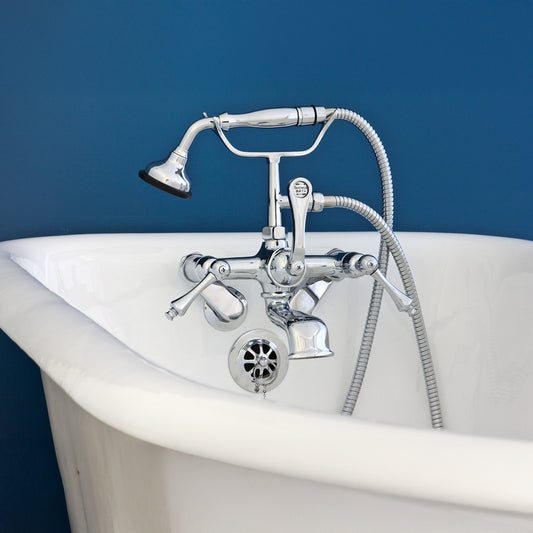 Strom Living British Telephone Tub Faucet with Metal Handheld Shower and Lever Handle