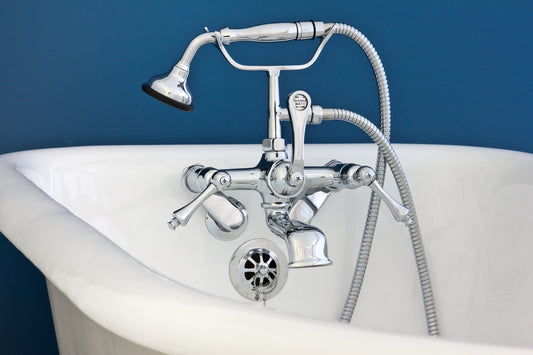 Strom Living British Telephone Tub Faucet with Metal Handheld Shower and Lever Handle