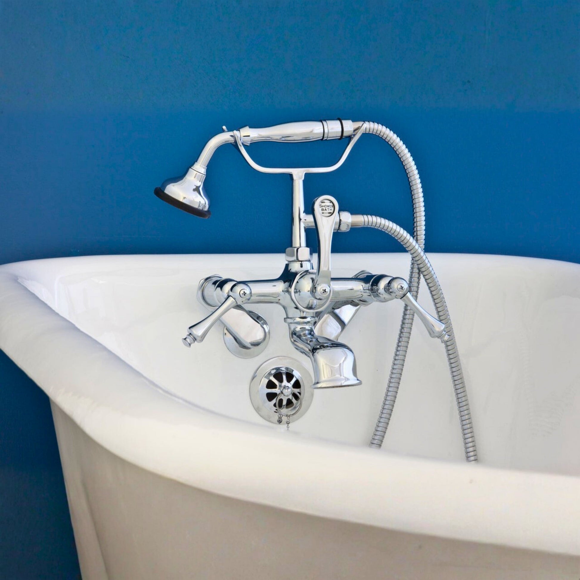 British Telephone Tub Faucet Lever w/ Handheld P1014 | Strom Living - Tub Fillers