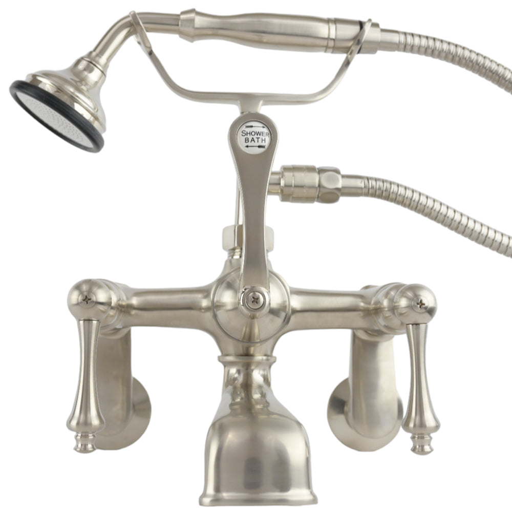 British Telephone Tub Faucet with Metal Handheld Shower and Lever Handle P1014 | Strom Living