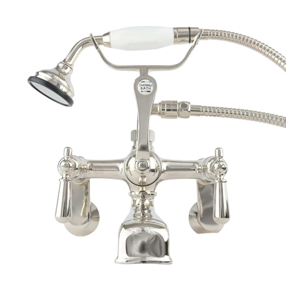 Strom Living British Telephone Tub Faucet with Metal Handheld Shower and Lever Handle