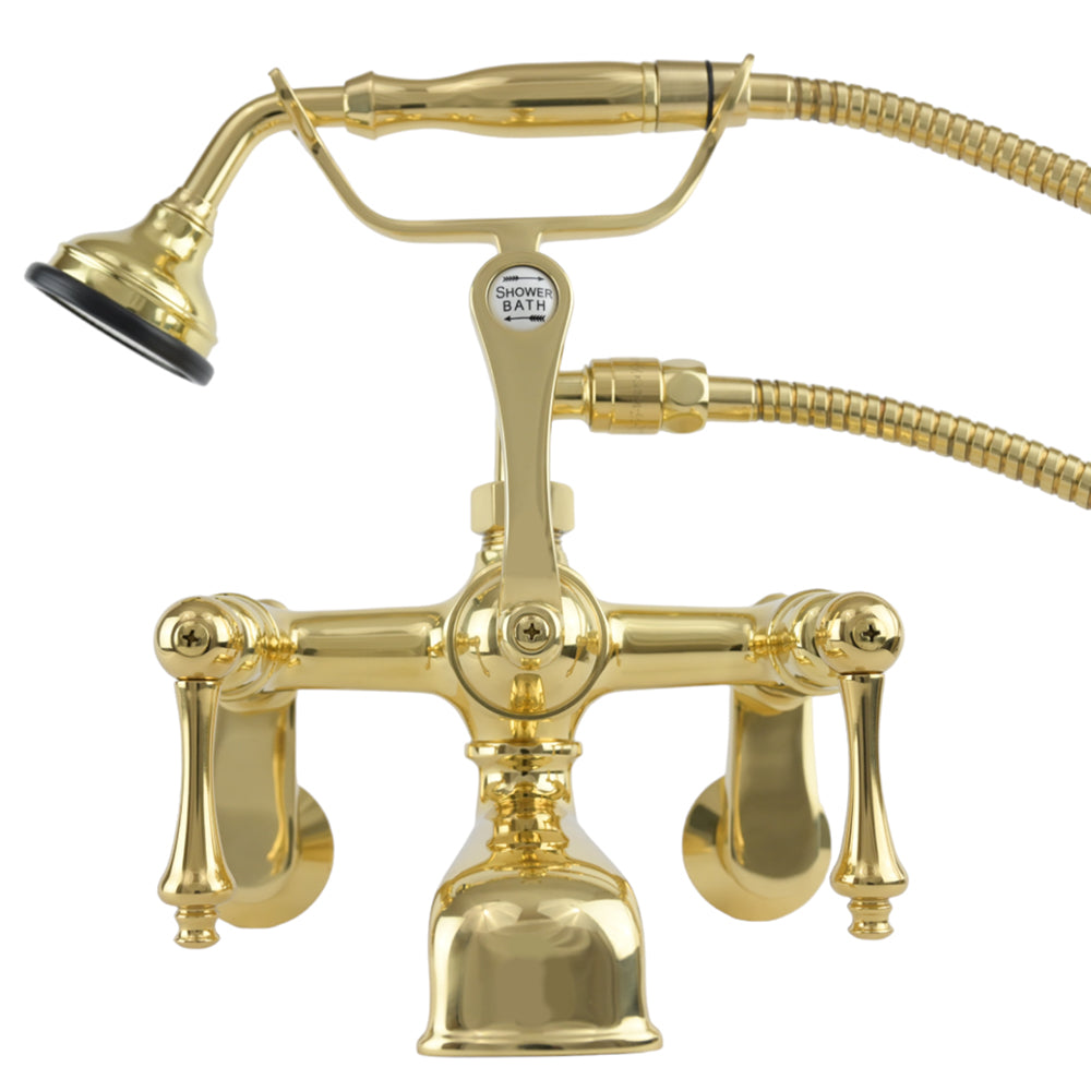 British Telephone Tub Faucet with Metal Handheld Shower and Lever Handle P1014 | Strom Living