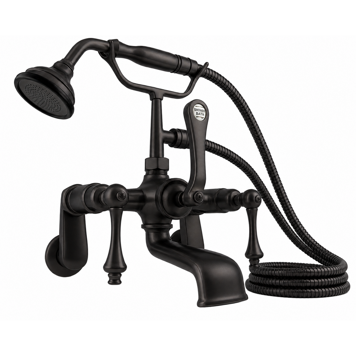British Telephone Tub Faucet Lever w/ Handheld P1014 | Strom Living - Tub Fillers