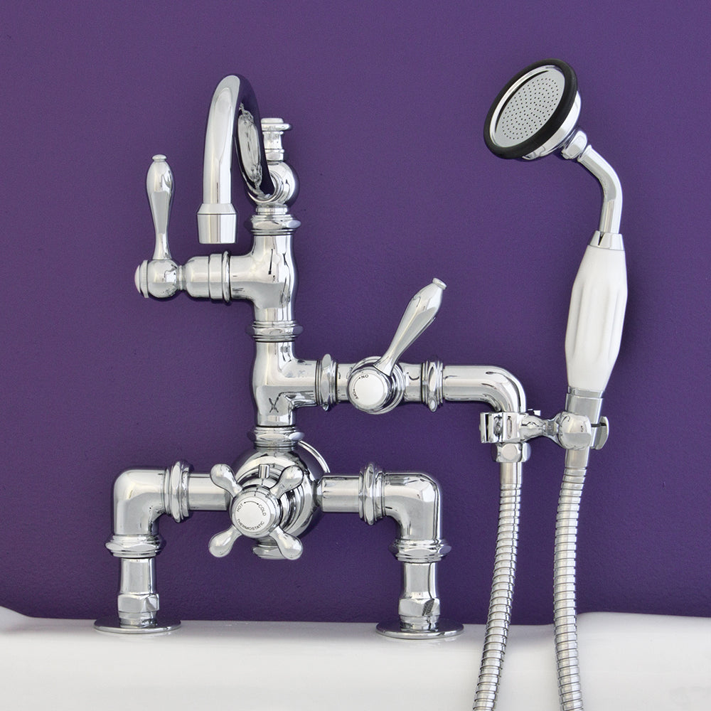 Thermostatic Deck Mount Tub Faucet w/ Handheld P1015 | Strom Living - Tub Fillers