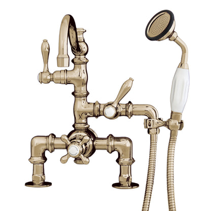Strom Living Thermostatic Deck Mount Tub Faucet with Fixed Arched Spout