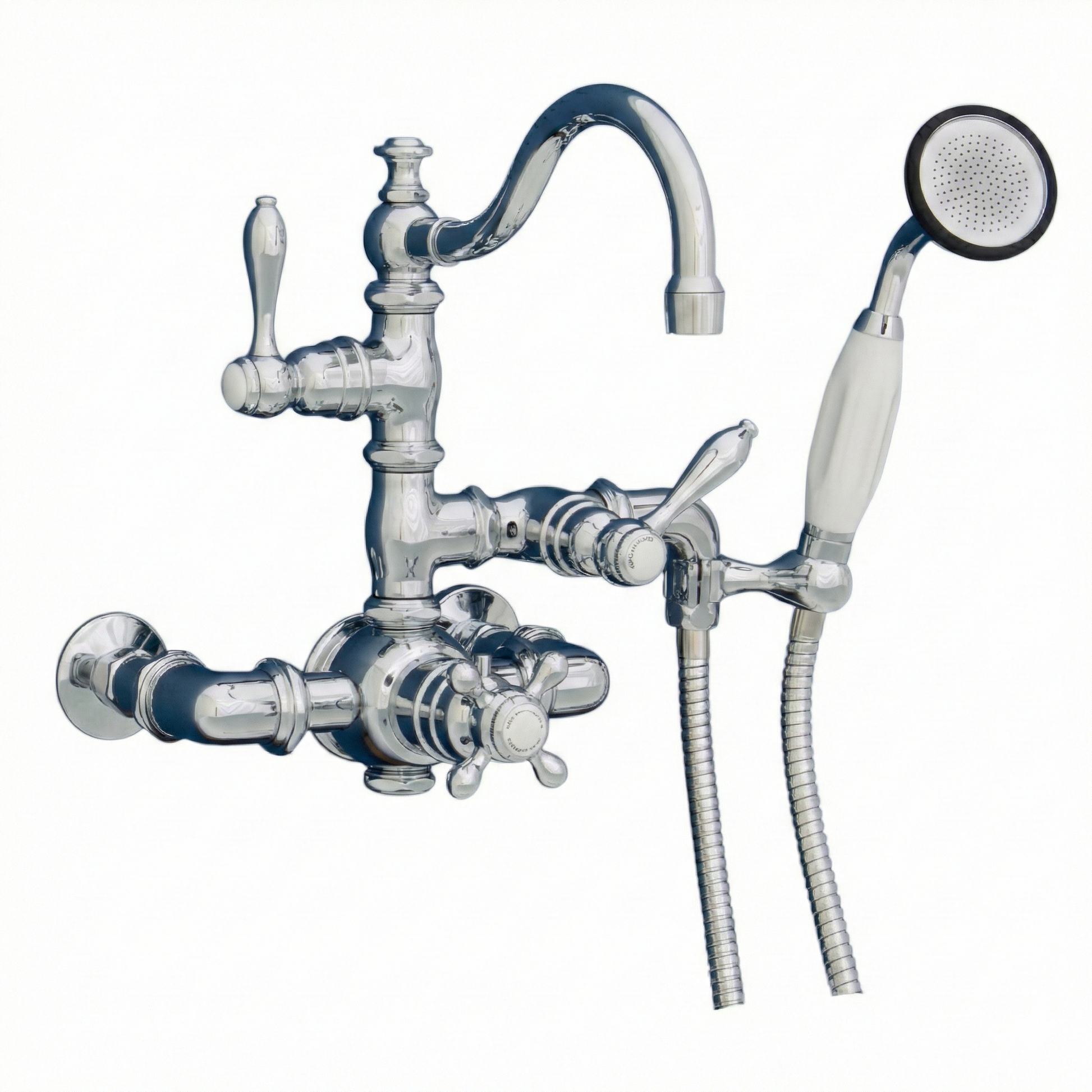 Thermostatic Wall Mount Tub Faucet w/ Handheld P1016 | Strom Living Chrome - Tub Fillers