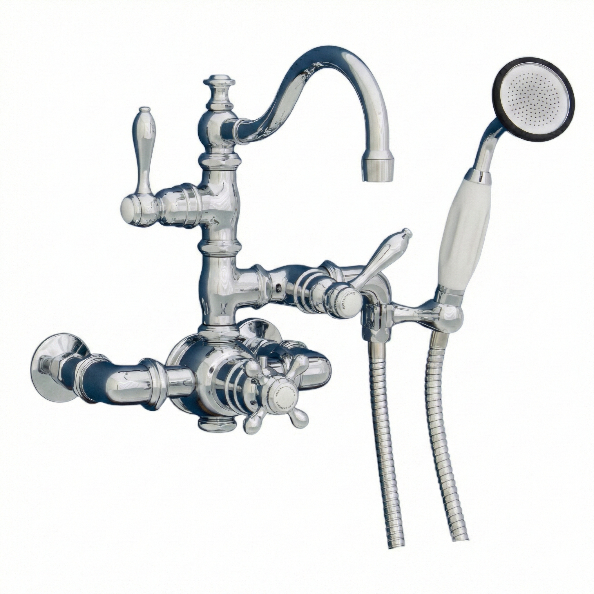 Thermostatic Wall Mount Tub Faucet w/ Handheld P1016 | Strom Living Chrome - Tub Fillers