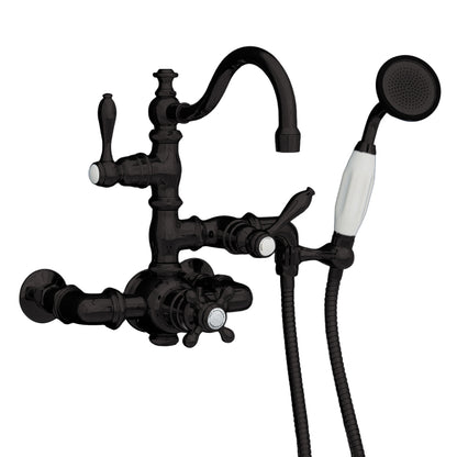 Strom Living Thermostatic Tub Faucet with Fixed Arched Spout and Handheld Shower
