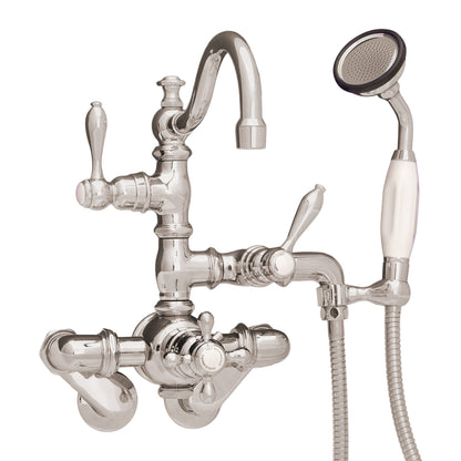 Strom Living Thermostatic Tub Faucet with Cross Handle and Handheld Shower