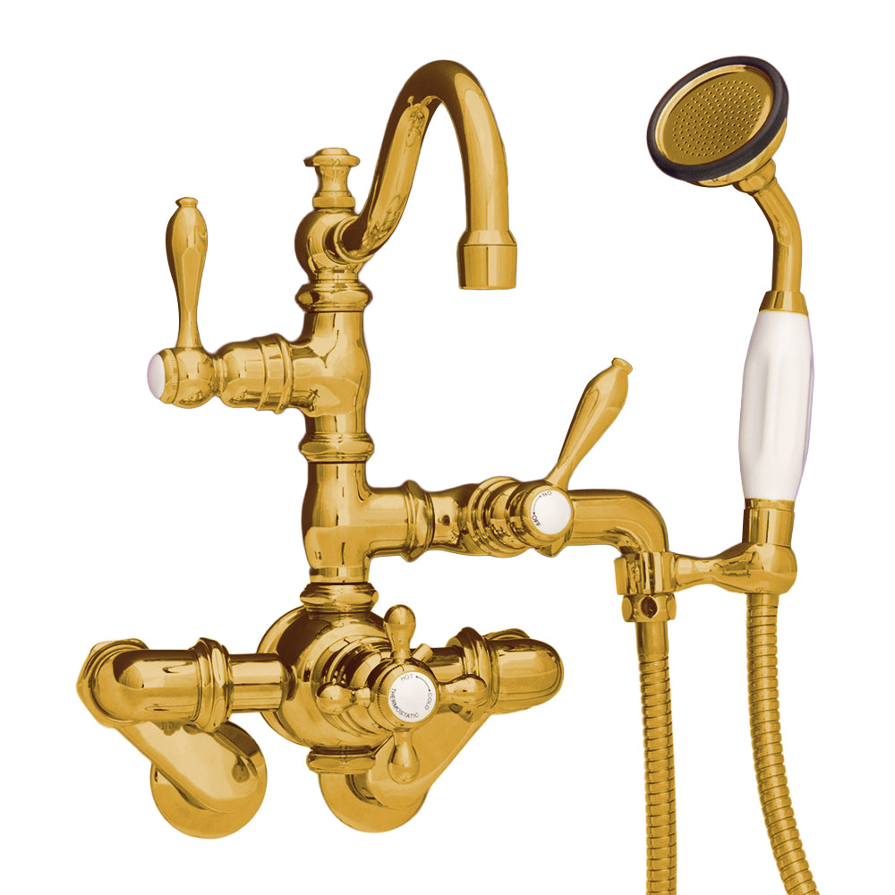 Thermostatic Tub Faucet Cross Handles w/ Handheld P1017 | Strom Living - Tub Fillers