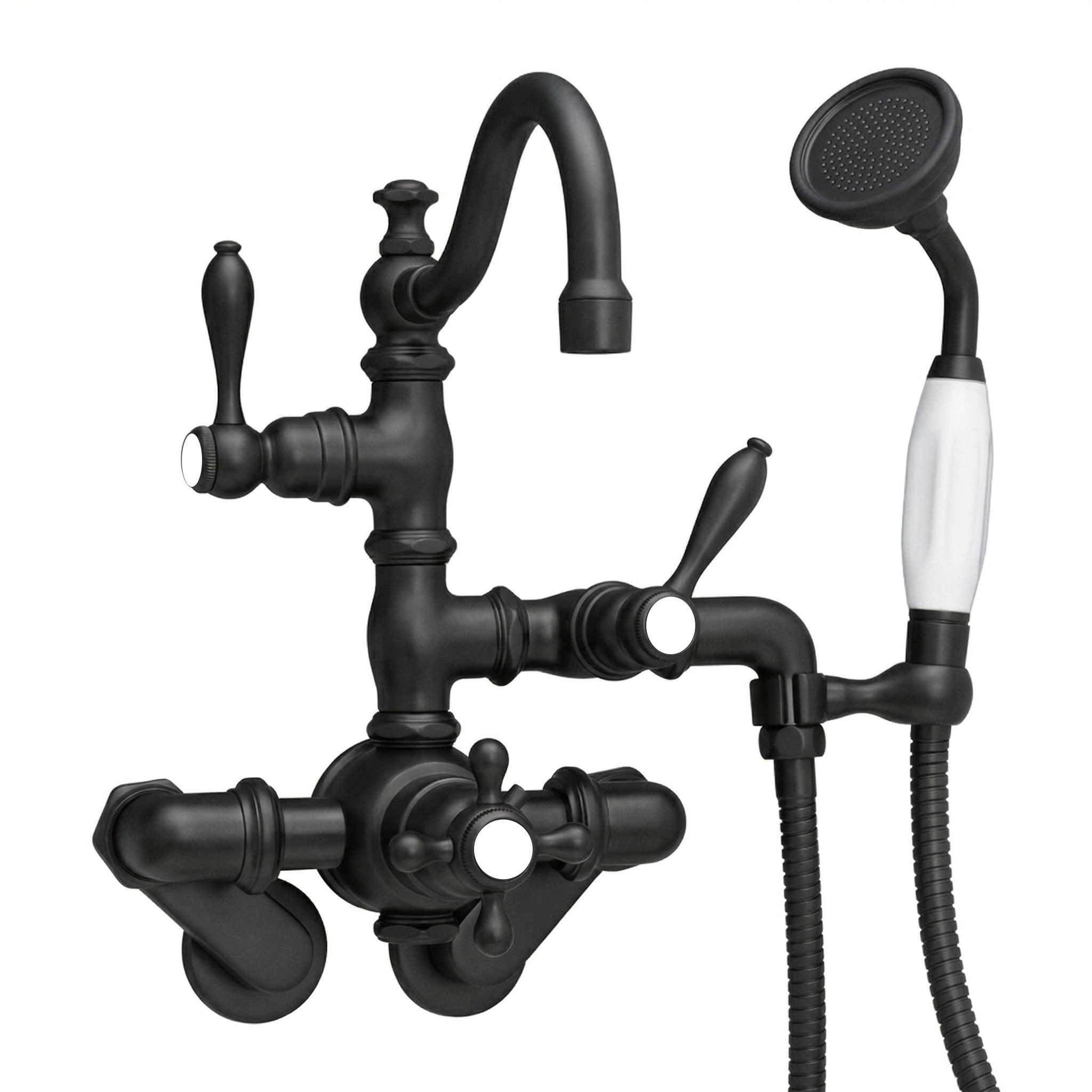 Thermostatic Tub Faucet Cross Handles w/ Handheld P1017 | Strom Living Oil Rubbed Bronze - Tub Fillers