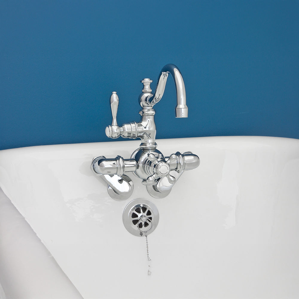 Thermostatic Wall Mount Tub Faucet Arched Spout P1018 | Strom Living - Tub Fillers