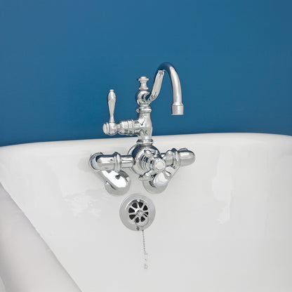 Strom Living Thermostatic Tub Wall Mount Faucet with Fixed Arched Spout