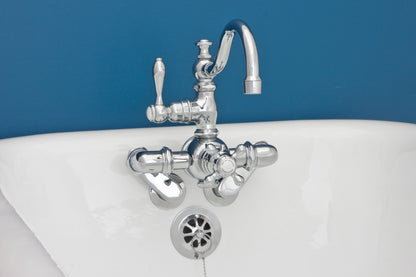 Strom Living Thermostatic Tub Wall Mount Faucet with Fixed Arched Spout
