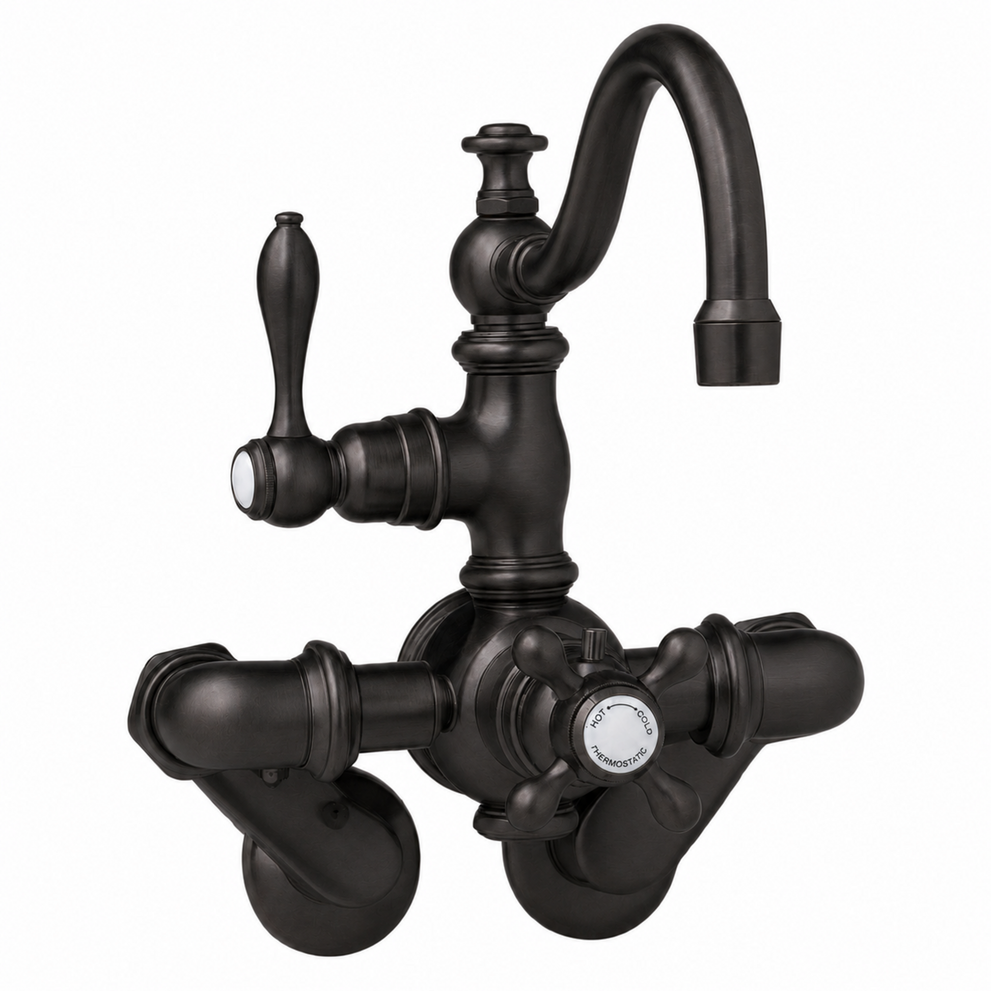 Thermostatic Wall Mount Tub Faucet Arched Spout P1018 | Strom Living Oil Rubbed Bronze - Tub Fillers