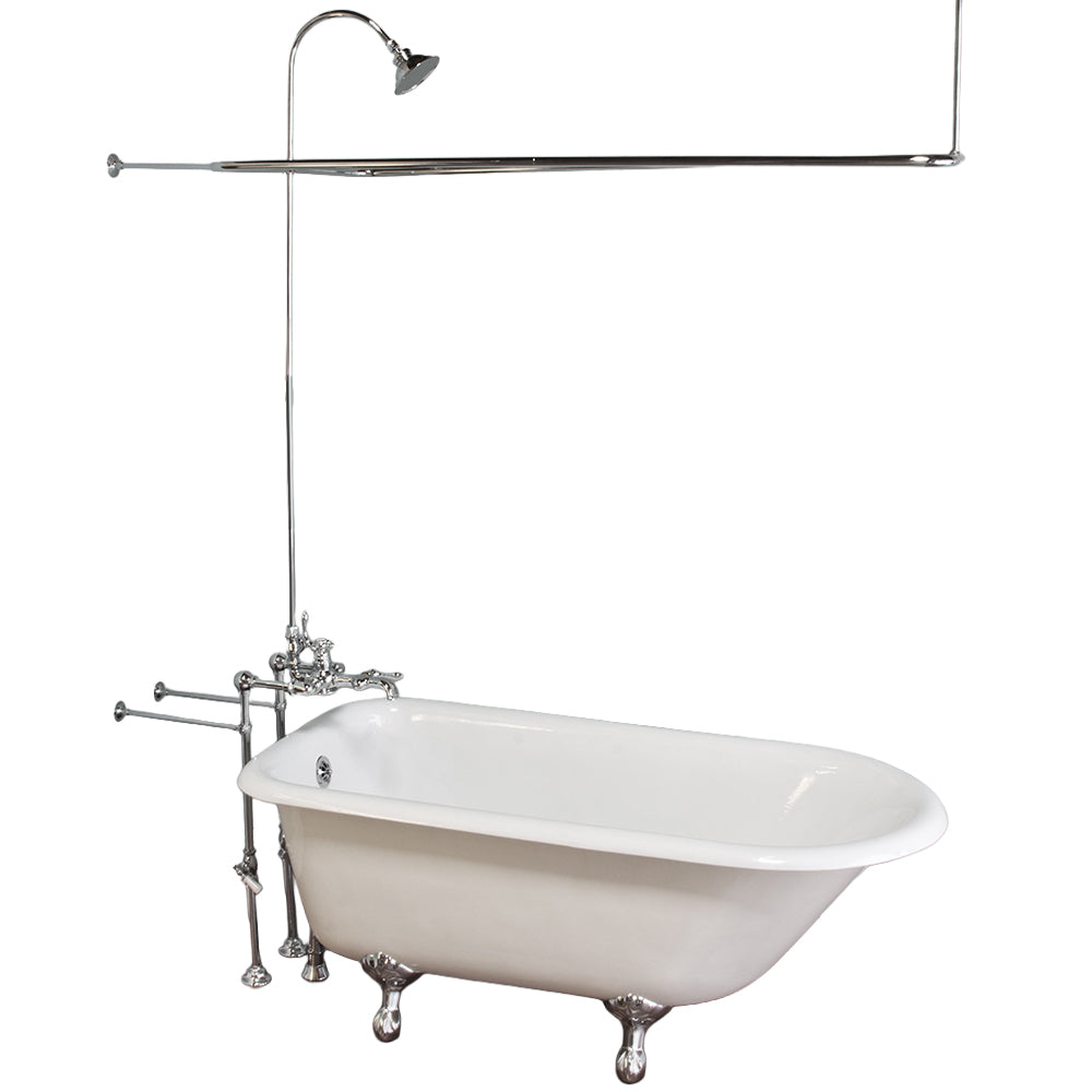 Over the Rim Thermostatic Shower Enclosure Set with 24" Supplies and shower head P1019-28 | Strom Living Chrome - Showers