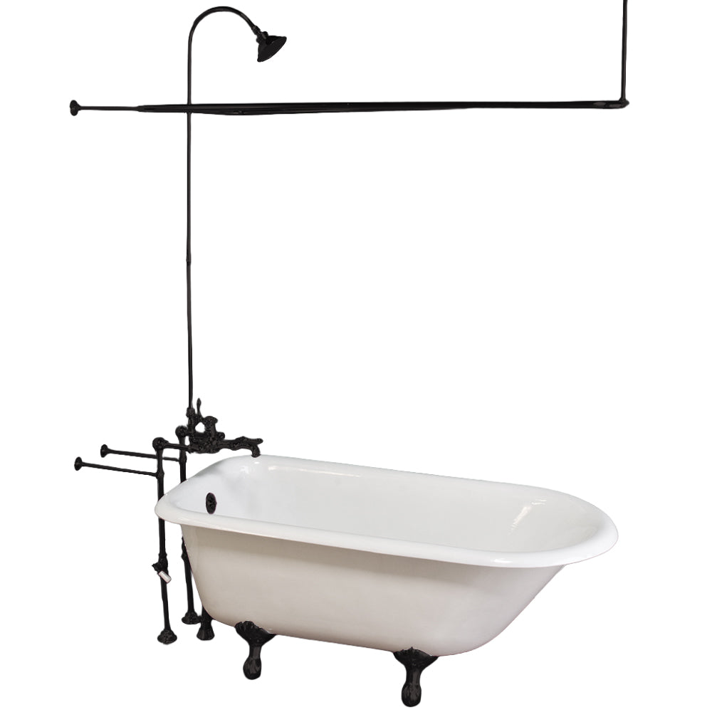 Over the Rim Thermostatic Shower Enclosure Set with 24" Supplies and shower head P1019-28 | Strom Living Oil Rubbed Bronze - Showers