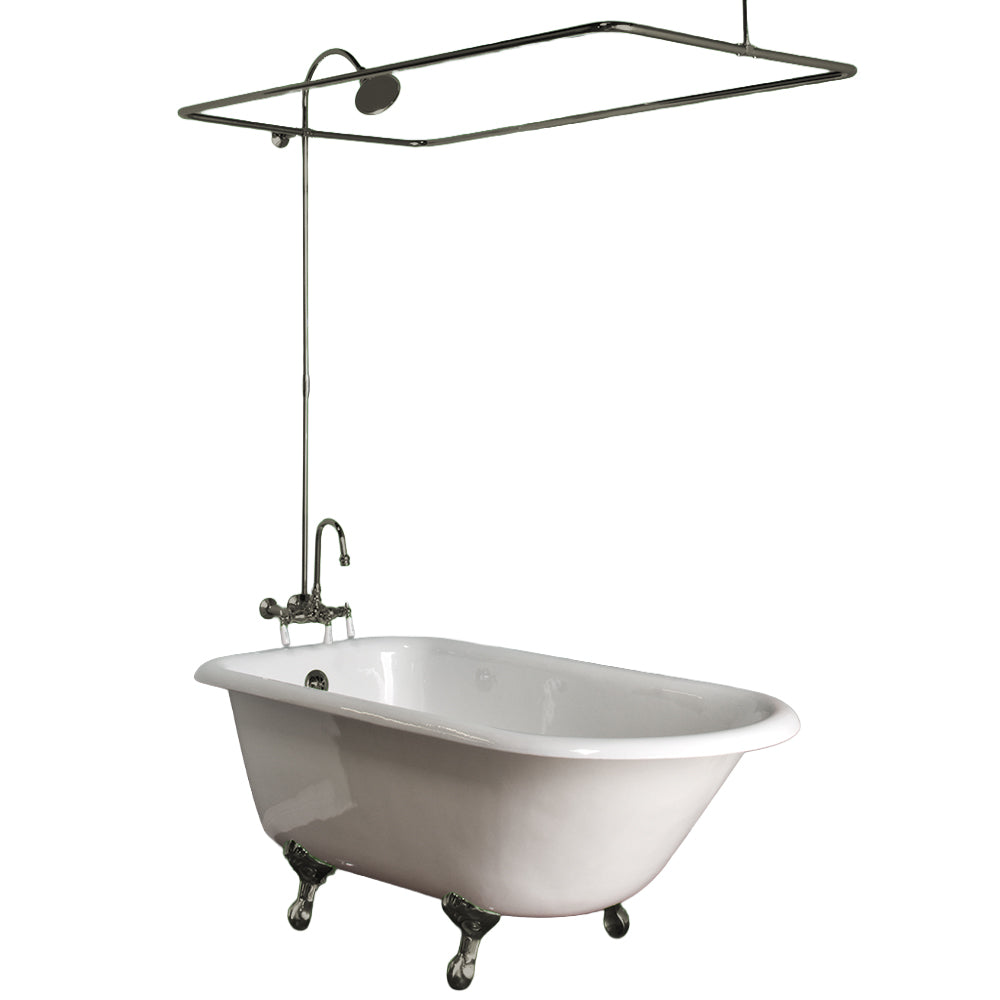 Wall Mount Enclosure Shower Set with Rectangle Enclosure & 1.75 GPM/3 3, 8" Center Faucet Body P1021 | Strom Living Matte Nickel - Showers