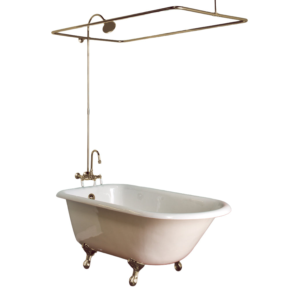 Wall Mount Enclosure Shower Set with Rectangle Enclosure & 1.75 GPM/3 3, 8" Center Faucet Body P1021 | Strom Living Raw Brass - Showers
