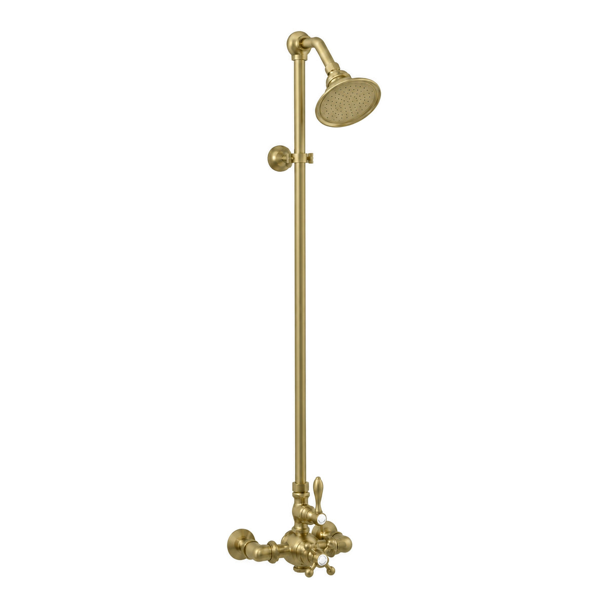 Exposed Thermostatic Shower System P1022 in Raw Brass