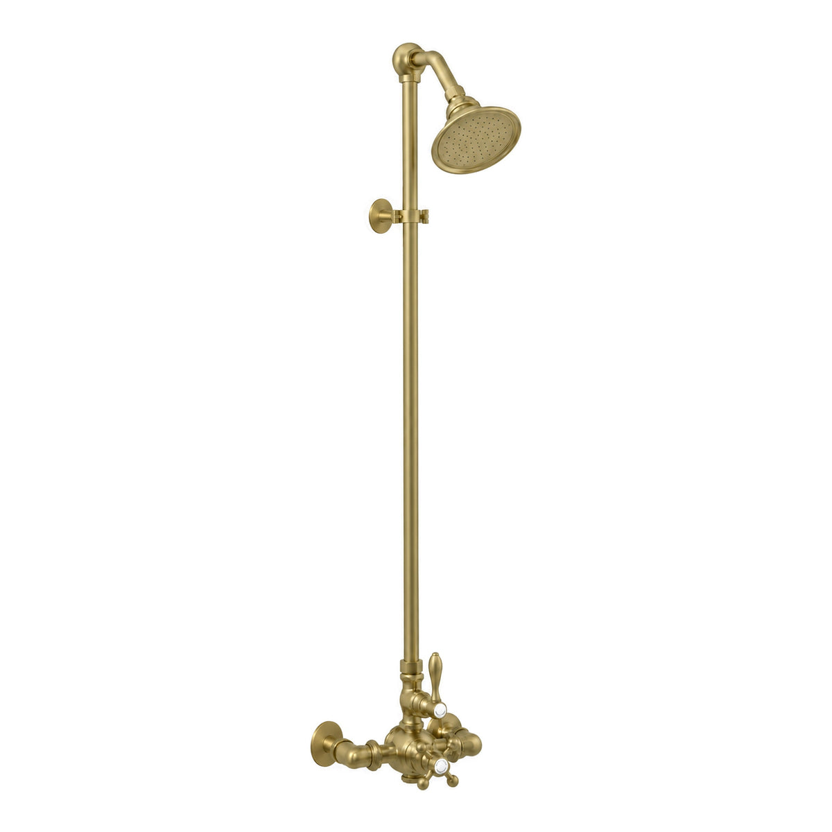 Exposed Thermostatic Shower System P1022 in Raw Brass