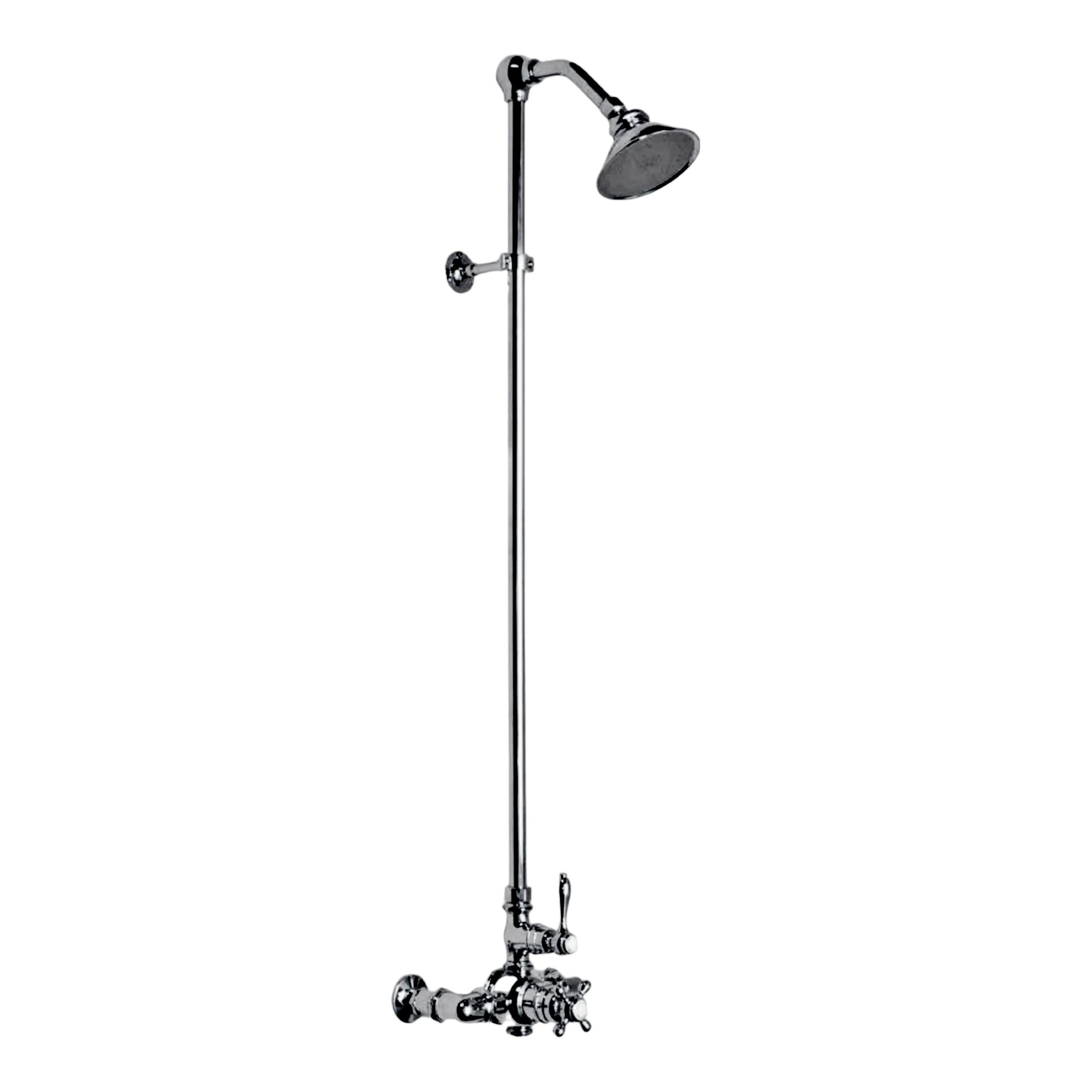 Exposed Thermostatic Shower System Wall Mounted with 1.75 GPM Lever/Cross Handles