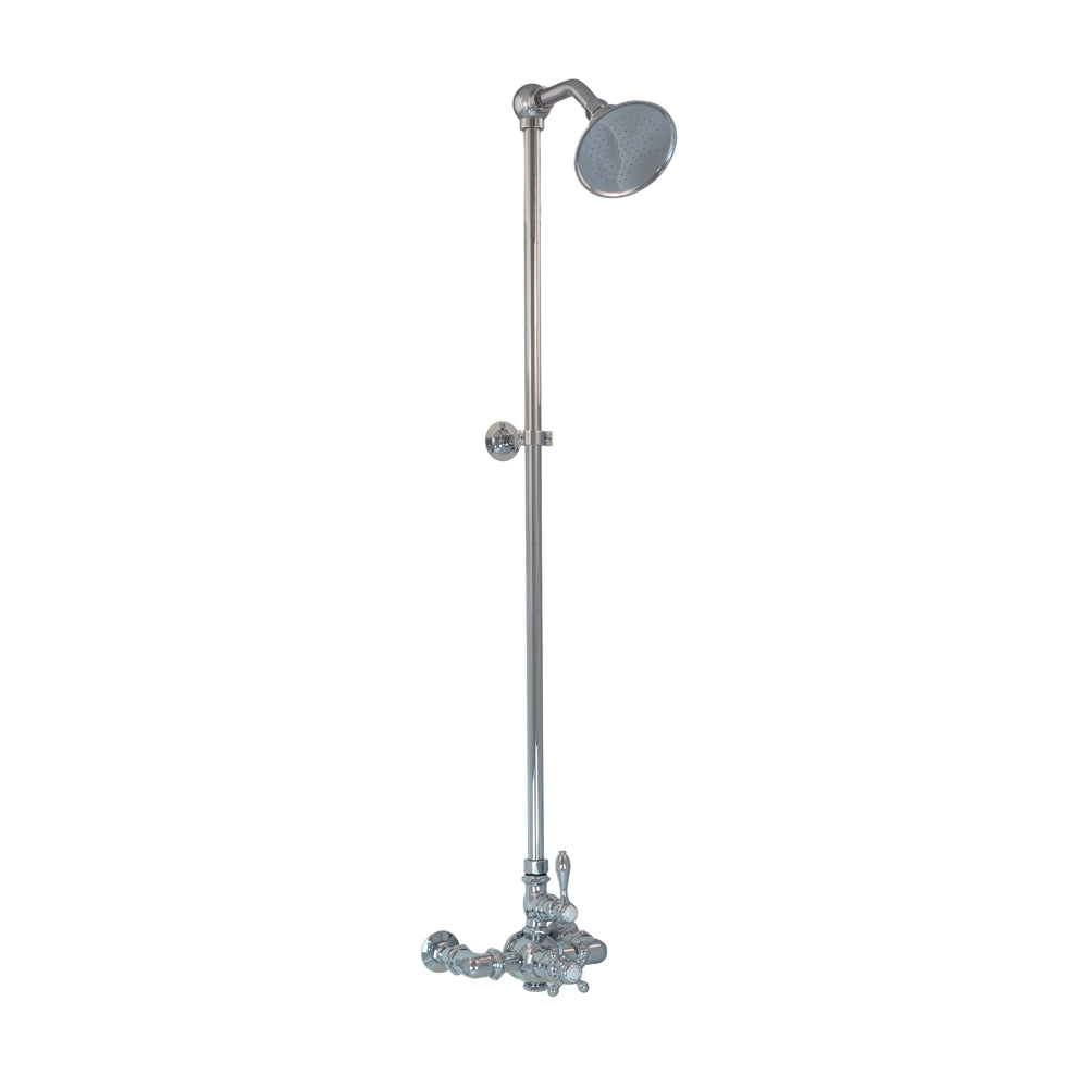 Exposed Thermostatic Shower System Wall Mount with 1.75 GPM Lever/Cross Handles P1022 | Strom Living