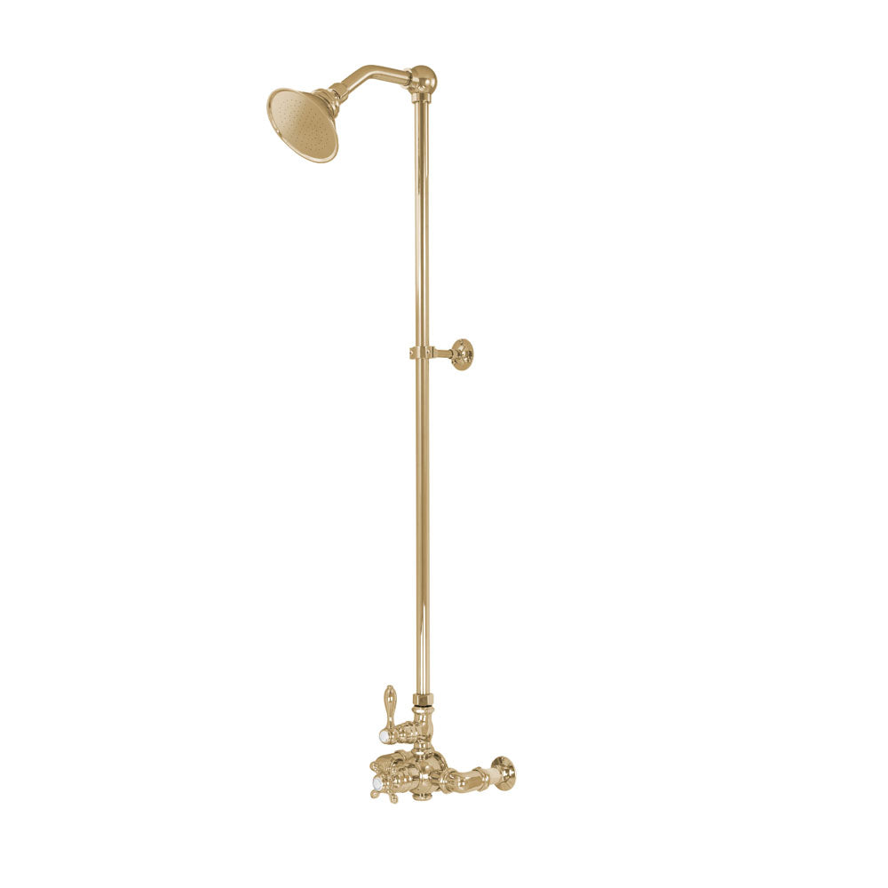 Exposed Thermostatic Shower System P1022 | Strom Living Raw Brass - Showers