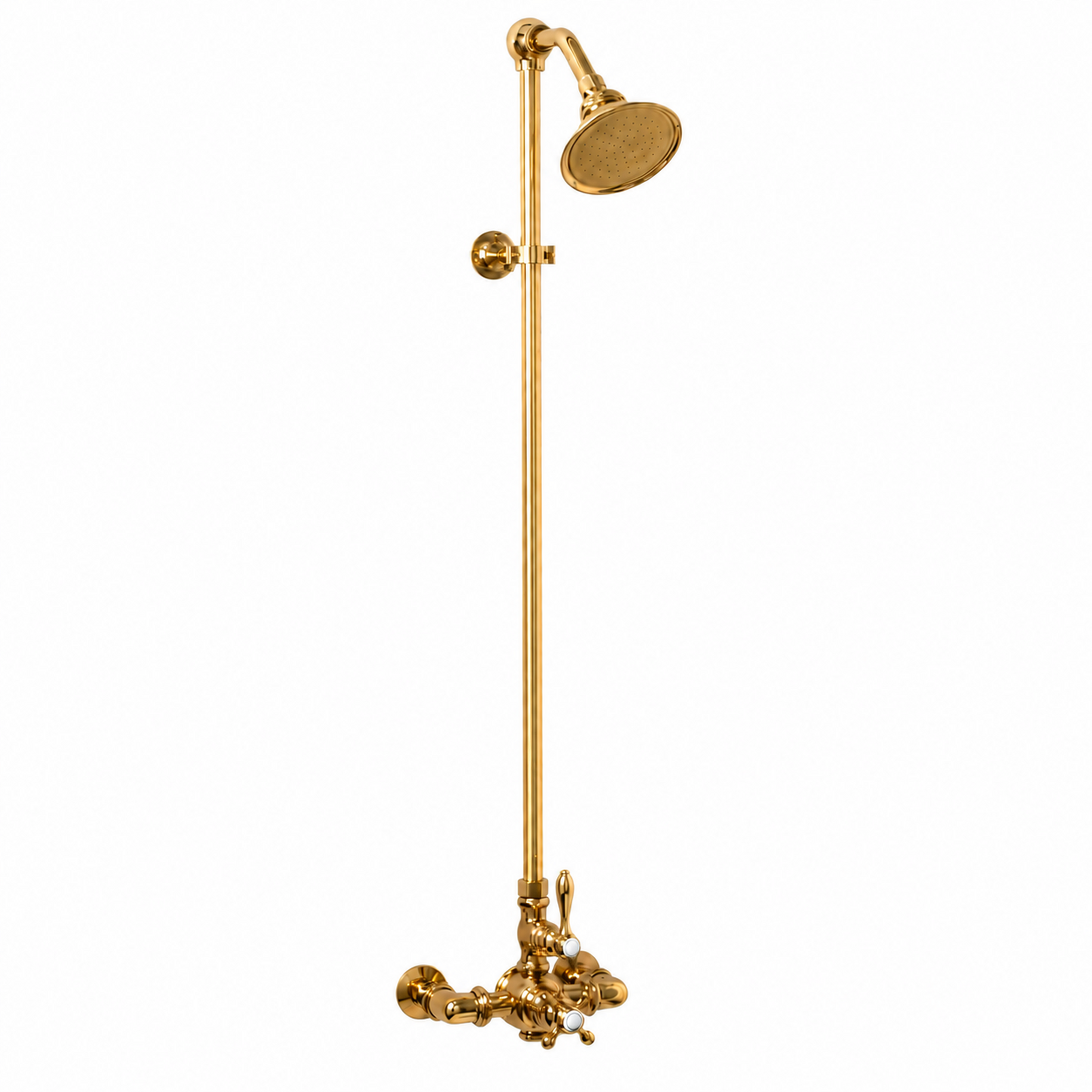 Exposed Thermostatic Shower System P1022 | Strom Living Supercoat Brass - Showers