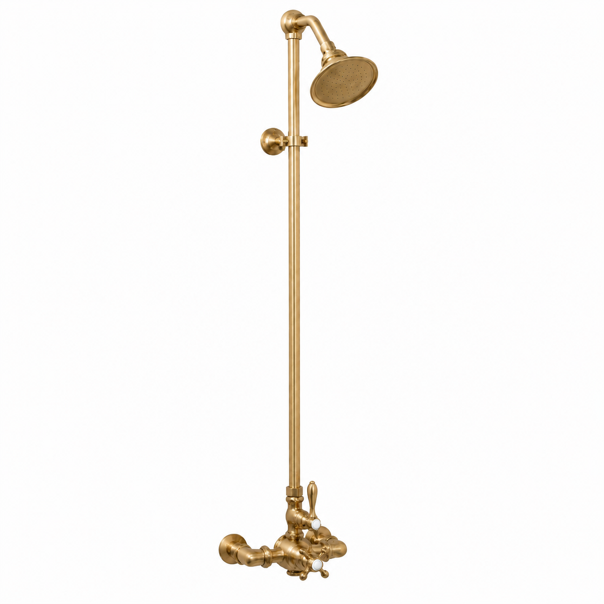 Exposed Thermostatic Shower System P1022 | Strom Living Satin Brass - Showers