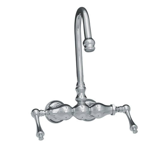 Strom Living 3 Ball Tub Faucet with Gooseneck Spout, Supply Nuts and Metal Lever Handles