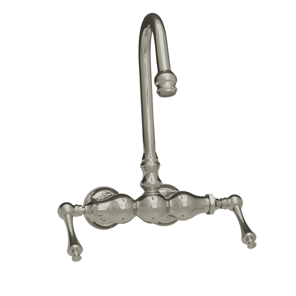3 Ball Tub Faucet w/ Gooseneck & Lever Handles P1026 | Strom Living Matte Nickel - Tub Fillers