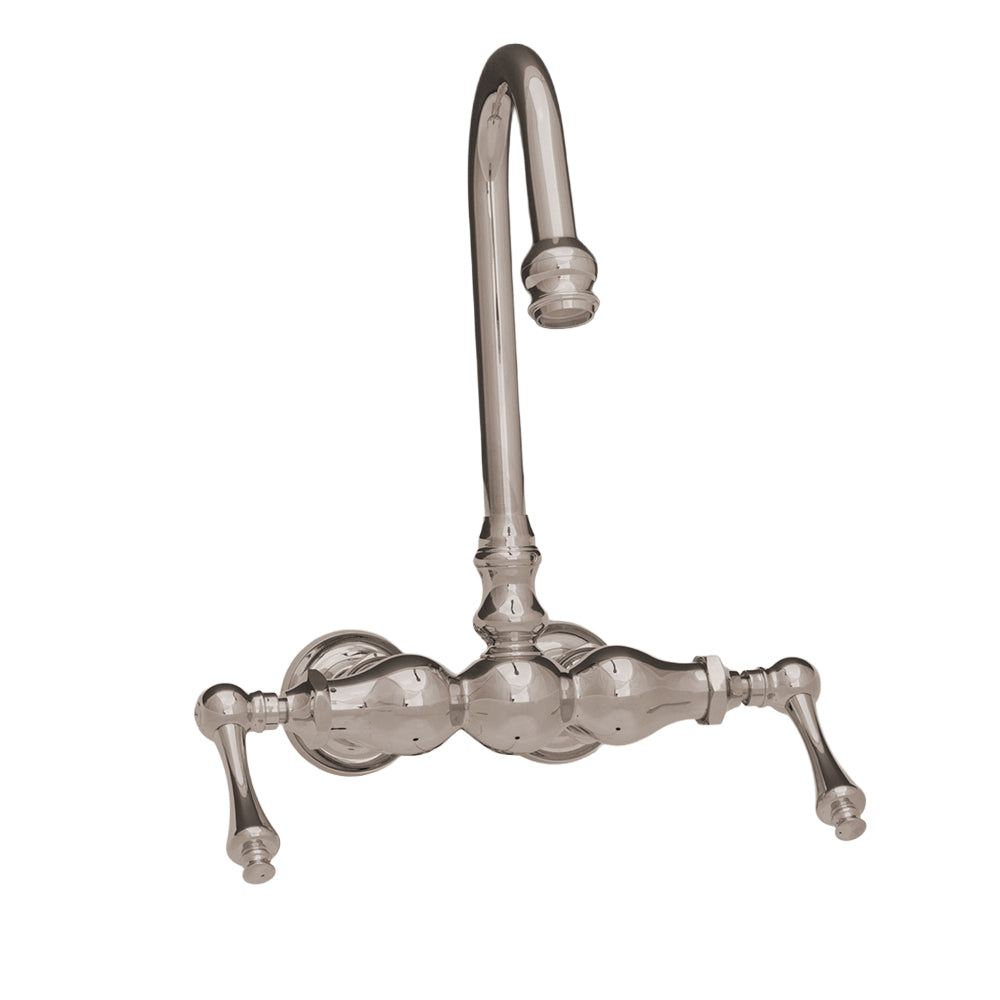3 Ball Tub Faucet w/ Gooseneck & Lever Handles P1026 | Strom Living Polished Nickel - Tub Fillers