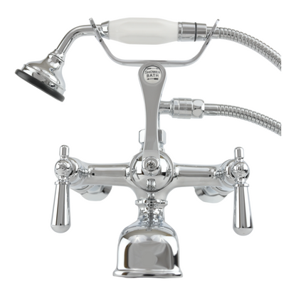 Strom Living British Telephone Wall Mounted Faucet with Cross Handles and 7" Center Faucet Body