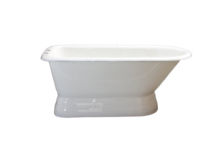 Michigan Cast Iron Traditional Slipper Tub 5' Pedestal with Rim Drilled Holes