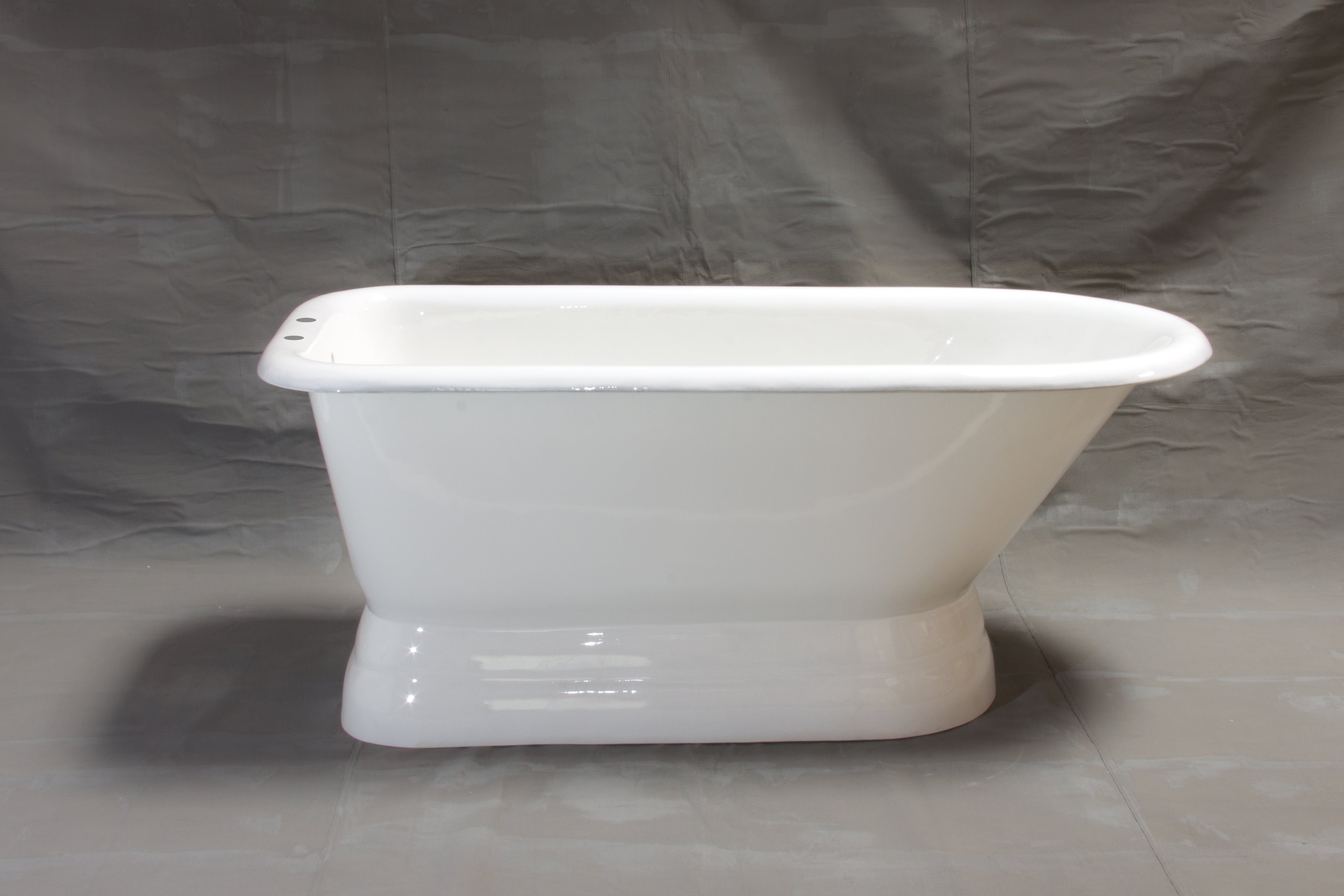 The Michigan Cast Iron Traditional Slipper Tub 5' Pedestal with Rim Drilled Holes P1030 | Strom Living