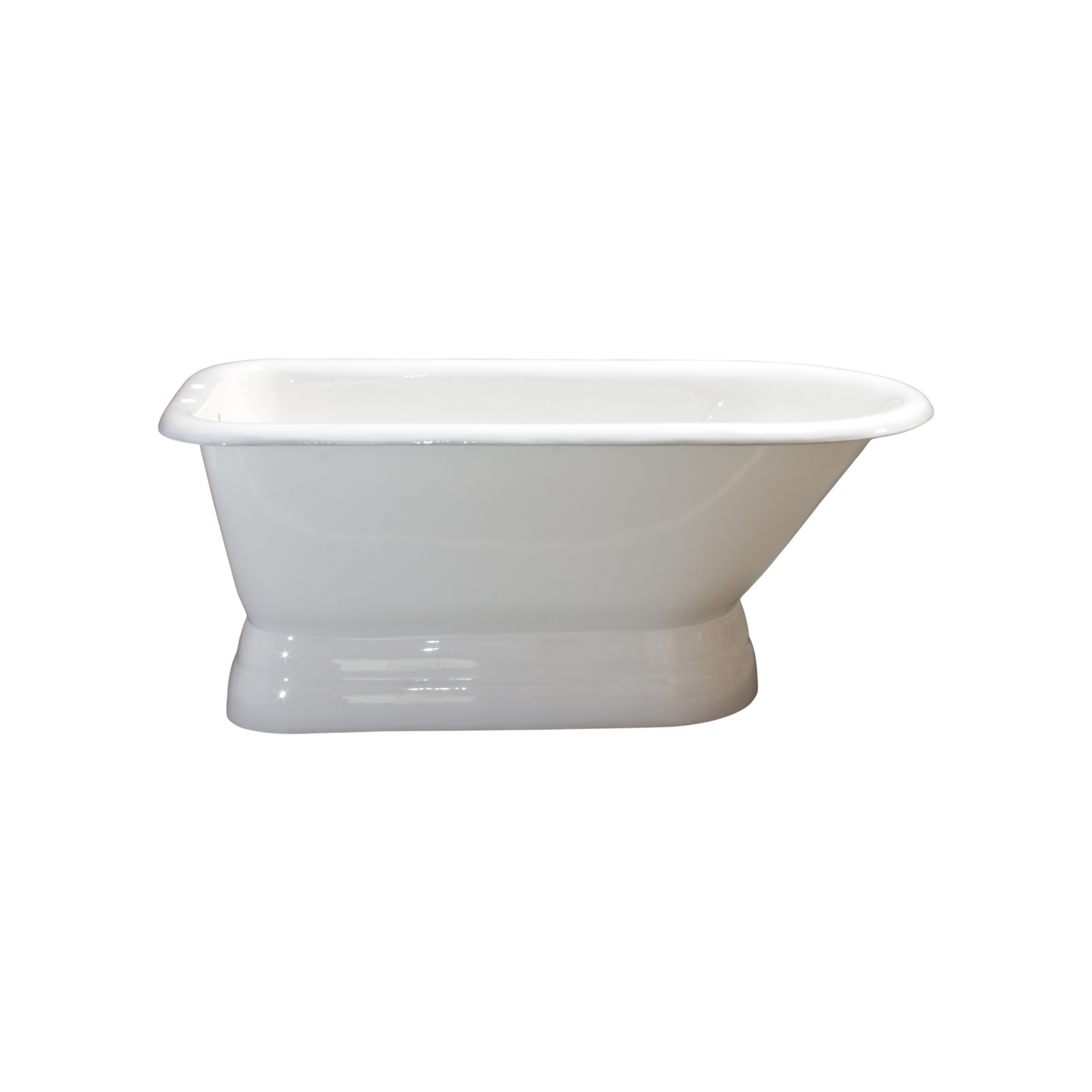 The Michigan Cast Iron Traditional Slipper Tub 5' Pedestal with Rim Drilled Holes P1030 | Strom Living