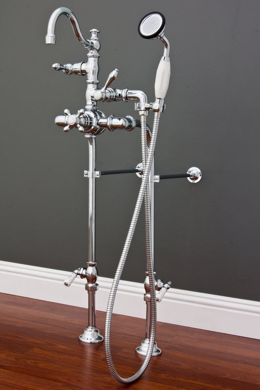 Strom Living Thermostatic Deck Mount Tub Faucet with Adjustable centers