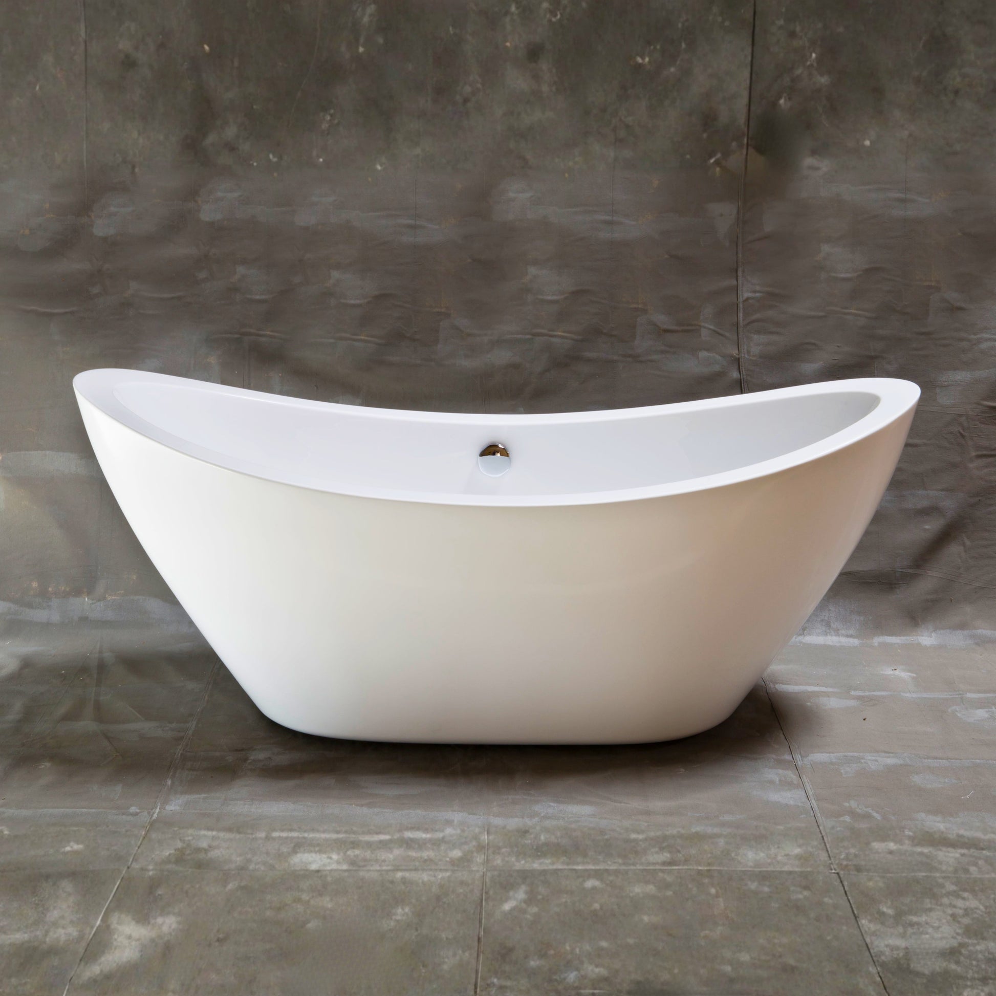 The Seneca 65" Double Slipper Freestanding Acrylic Tub without Faucet Holes and Integrated Waste and Overflow Drain P1036 | Strom Living - Bathtubs
