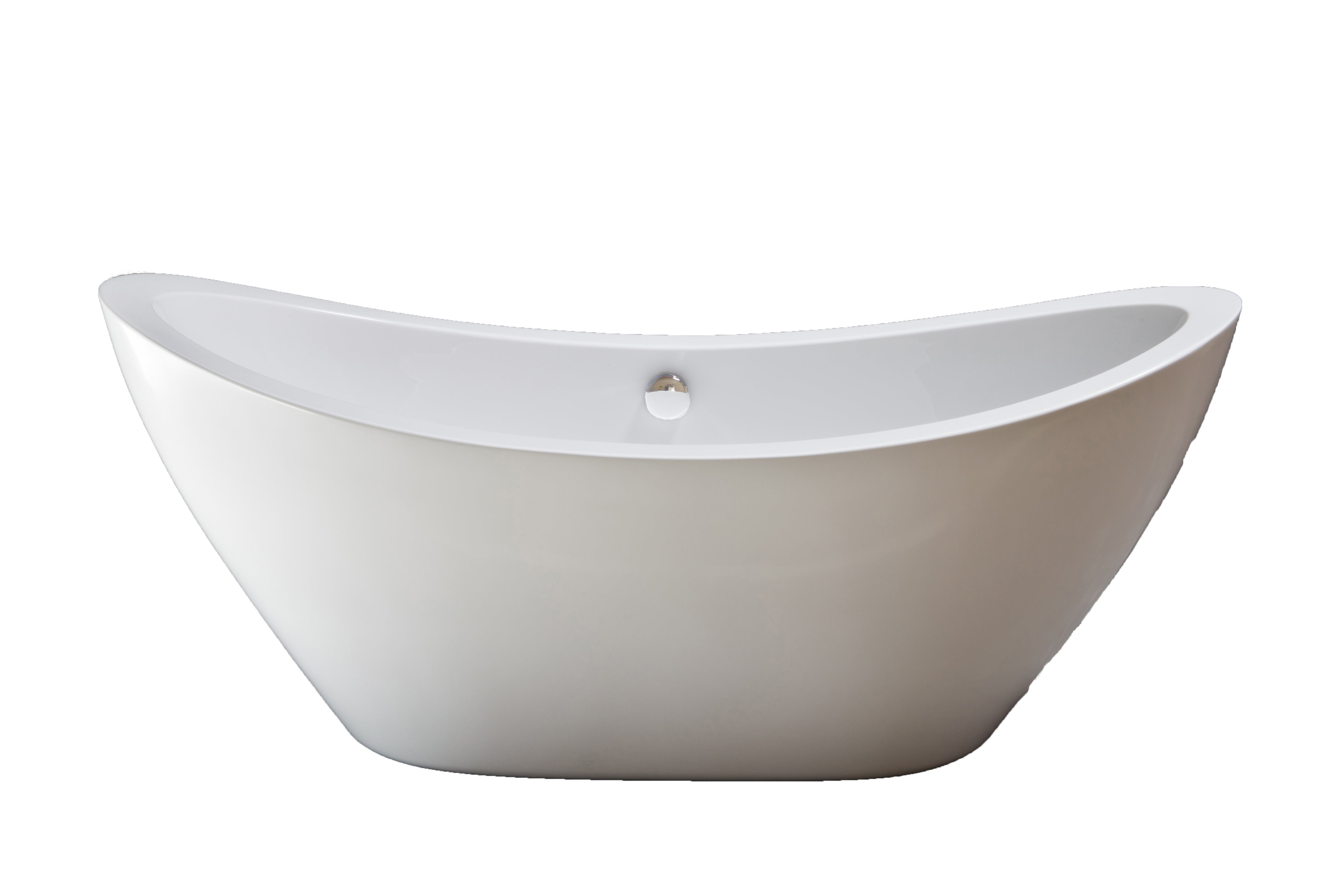 The Seneca 65" Double Slipper Freestanding Acrylic Tub without Faucet Holes and Integrated Waste and Overflow Drain P1036 | Strom Living