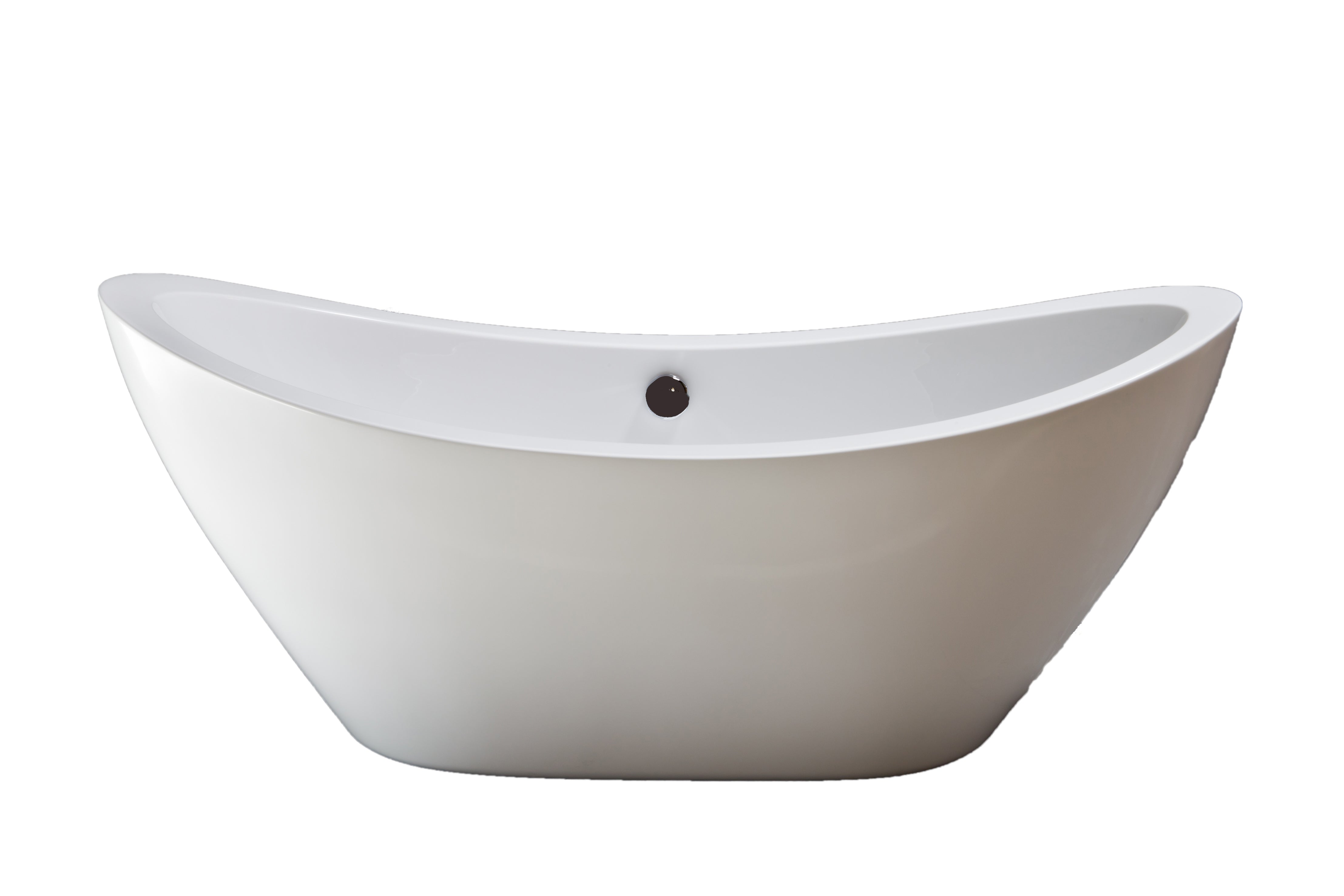 The Seneca 65" Double Slipper Freestanding Acrylic Tub without Faucet Holes and Integrated Waste and Overflow Drain P1036 | Strom Living
